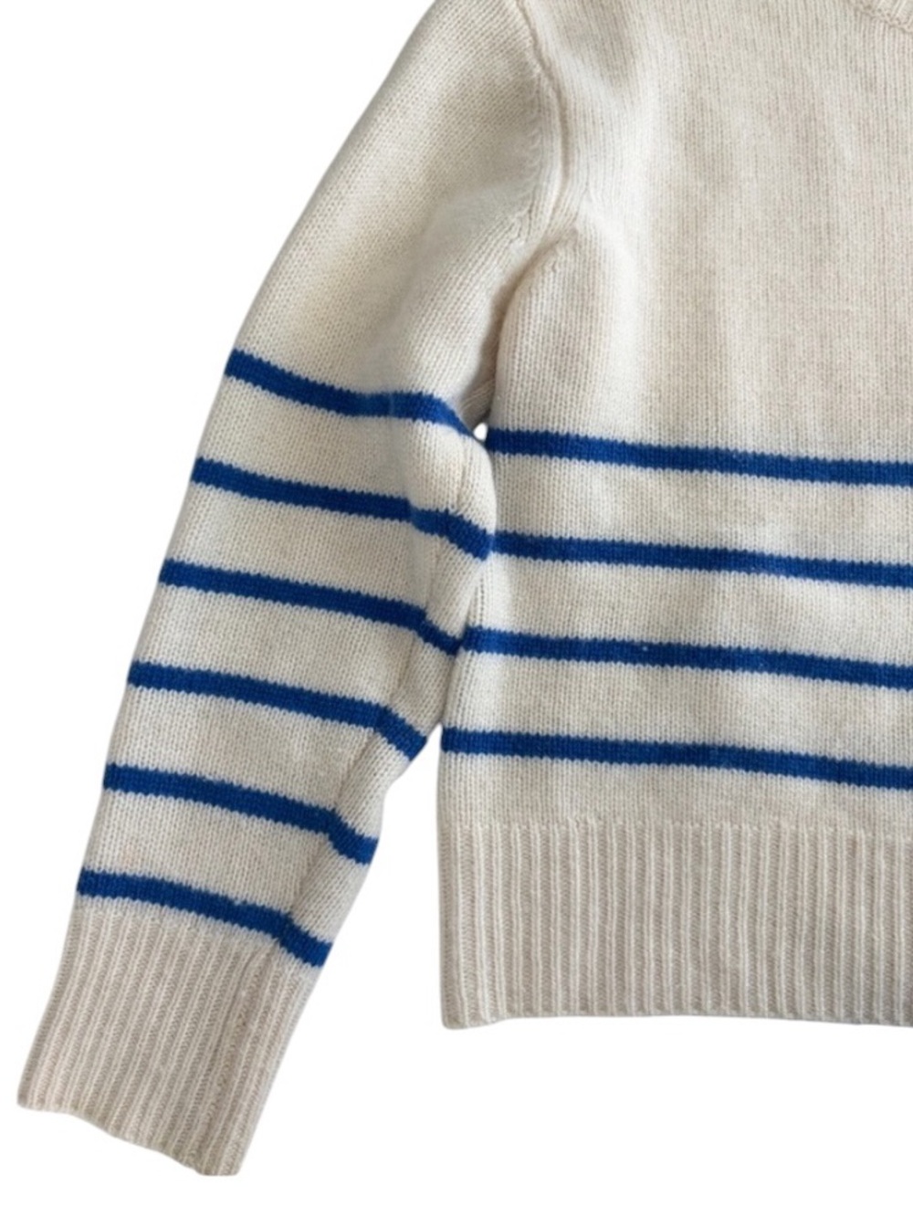 Frame Clean Stripe Cashmere Sweater Jet Stream Multi XL - Picture 4 of 8